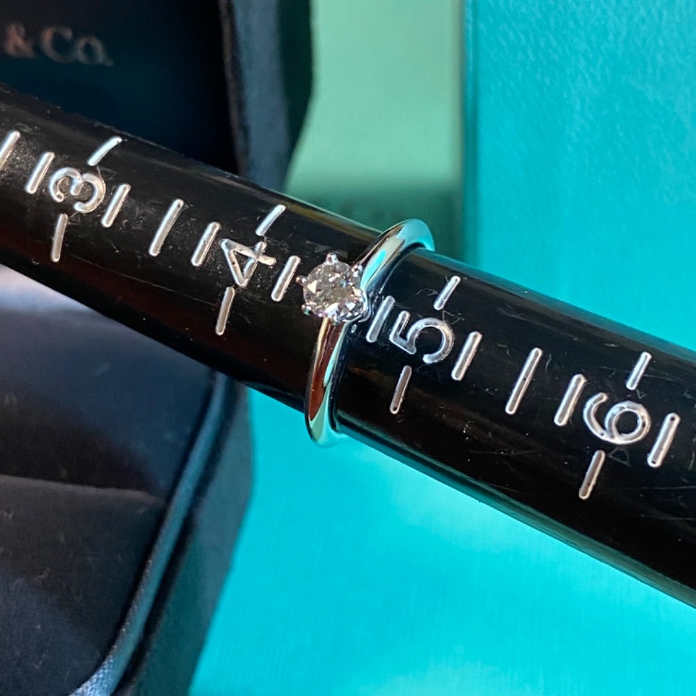 SOLD 🔥Tiffany & Co .23 PlatinumDiamond Solitaire Engagement Laser  VVS1 EX - Picture 7 of 8